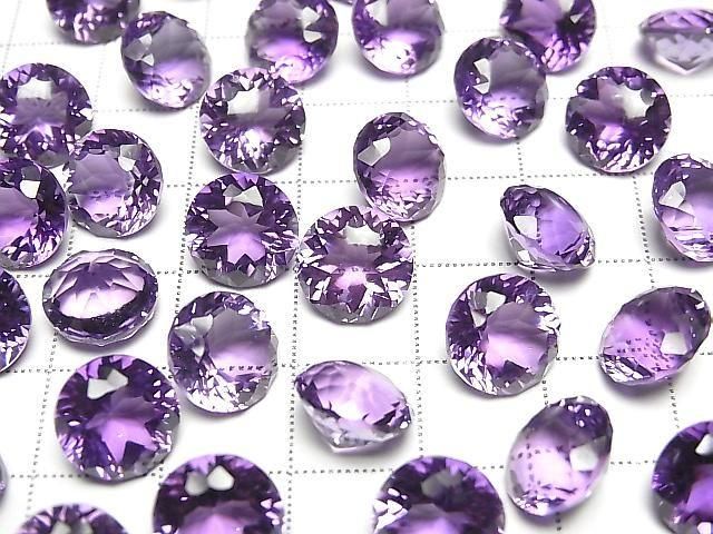 Hochwertiger Amethyst AAA Lose Stein Rund Buff Top Schnitt 10x10mm 1Stück