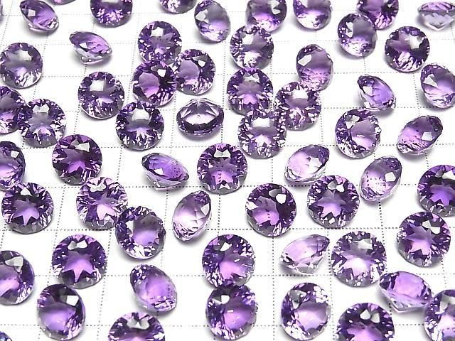 Hochwertiger Amethyst AAA Lose Stein Rund Buff Top Schnitt 10x10mm 1Stück