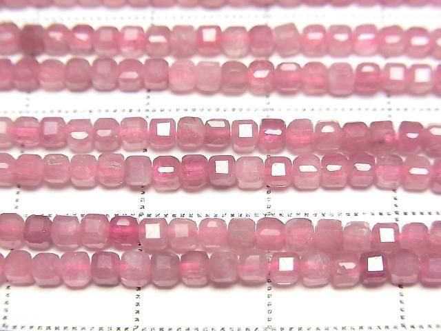 Hochwertiger! Rosa Turmalin AA++ Würfelform 2x2x2mm 1strang Perlen (ca. 15 Zoll/37 cm)