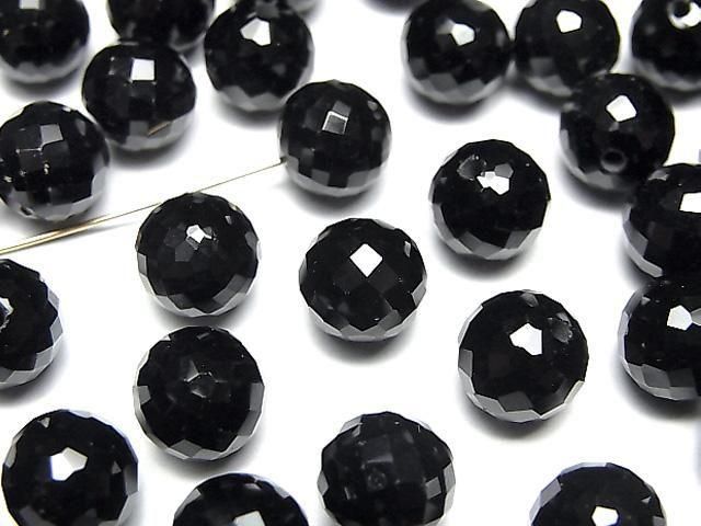 Onyx Halb Durchbohrtes Facettiertes Rund 8mm 2Stück