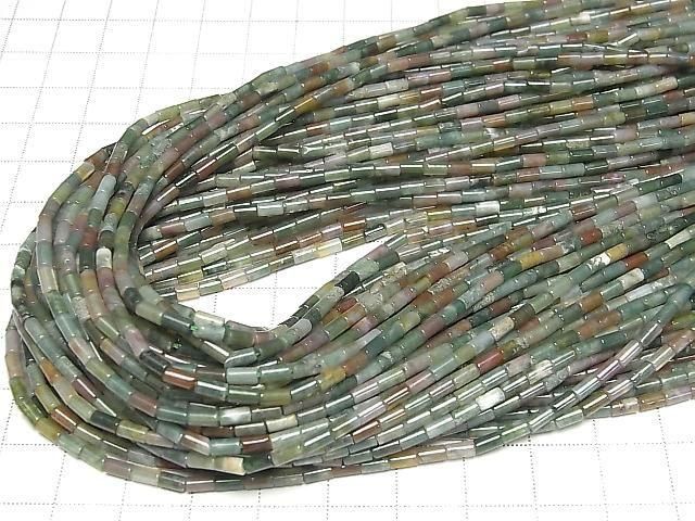 Indischer Achat Rohr 4x2x2mm 1strang Perlen (ca. 15 Zoll/36 cm)