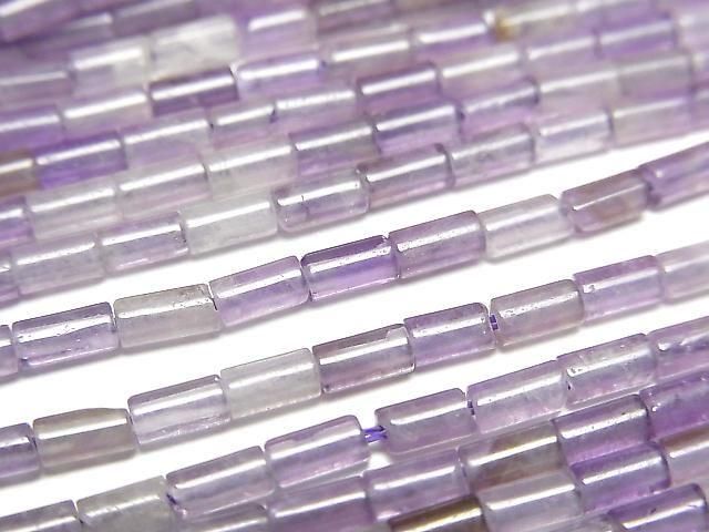 Gemischte Amethyst-Röhre 4x2x2mm 1 Strang Perlen (ca. 15 Zoll/36 cm)