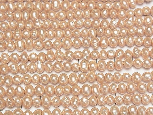 Süßwasserperle AA klassisch orange Kartoffel 5-7mm Perle beschichtet 1 Strang Perlen (ca. 15 Zoll/38 cm)