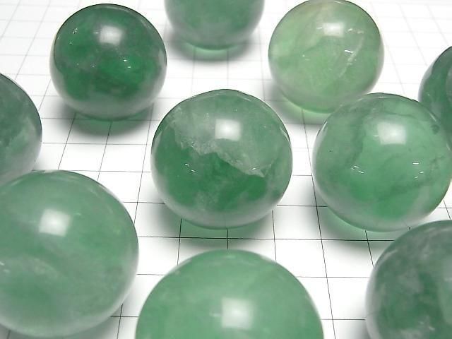 Grüner Fluorit AA++ Kugel rund 30mm 1 Stück