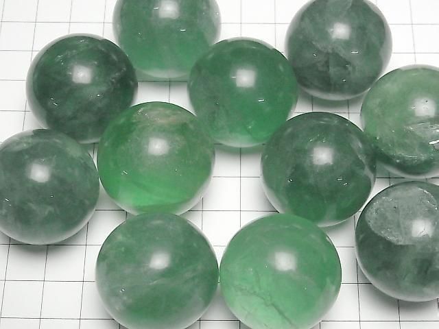Grüner Fluorit AA++ Kugel rund 30mm 1 Stück