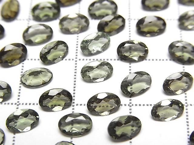 優質莫爾道石 AAA 裸石 橢圓刻面 6x4mm 2顆
