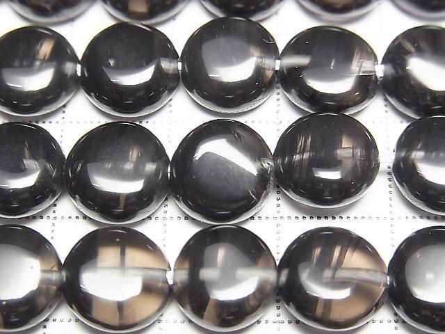 Mitternachts-Spitzen-Obsidian Coin 10x10mm halb oder 1 Strang Perlen (ca. 15 Zoll/38 cm)