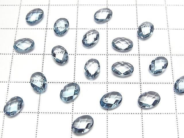 Hochwertiger Schweizer Blauer Topas AAA Lose Stein Oval Kissen-Schliff 7x5mm 2 Stück