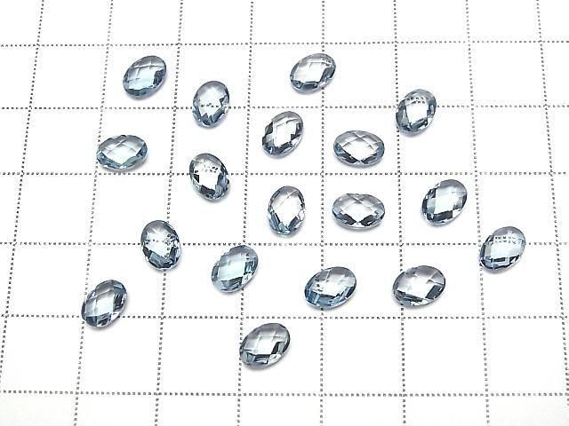 Hochwertiger Schweizer Blauer Topas AAA Lose Stein Oval Kissen-Schliff 7x5mm 2 Stück