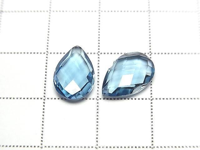 Hochwertiger Schweizer Blauer Topas AAA Lose Stein Tropfenform Kissen-Schliff 12x8mm 1 Stück