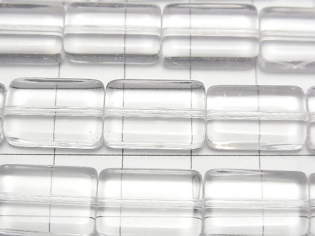 Kristall (geschmolzener Quarz) AAA Rechteck 15x10mm 1Strang Perlen (ca. 14 Zoll/35 cm)