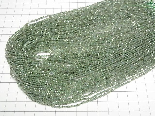 Hochwertig! Grüner Apatit AAA- facettierte Runde 2mm 1Strang Perlen (ca. 15 Zoll/37 cm)