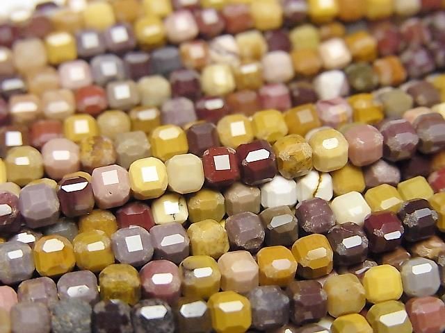 Hochwertig! Mookaite Würfelform 3x3x3mm 1Strang Perlen (ca. 15 Zoll/37 cm)
