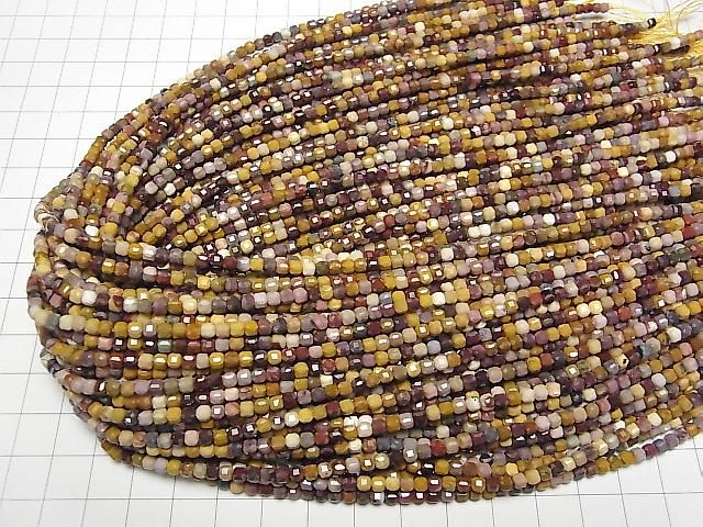 Hochwertig! Mookaite Würfelform 3x3x3mm 1Strang Perlen (ca. 15 Zoll/37 cm)