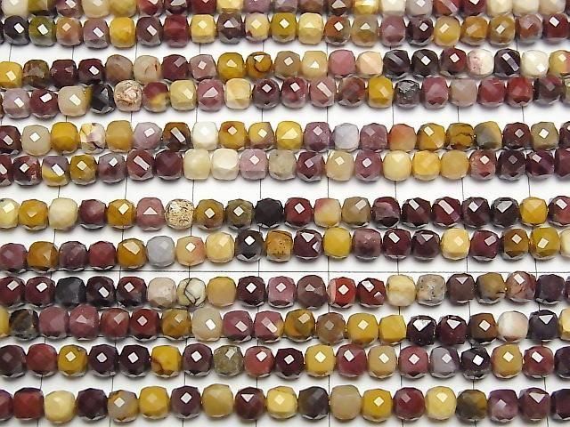Hochwertig! Mookaite Würfelform 4x4x4mm 1Strang Perlen (ca. 15 Zoll/36 cm)
