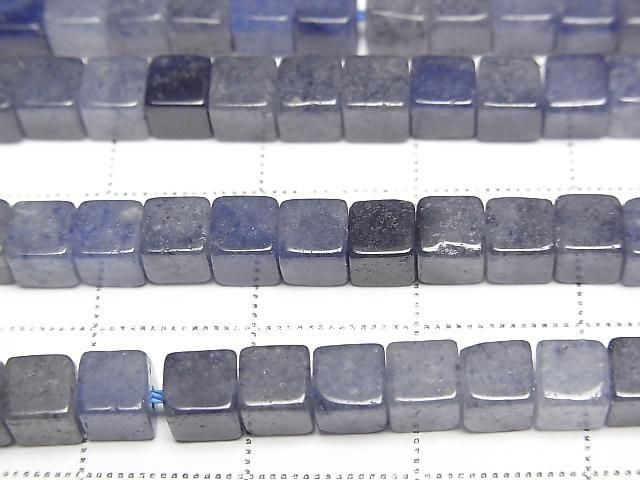 Blauer Quarz Würfel 4x4x4mm 1 Strang Perlen (ca. 15 Zoll/36 cm)