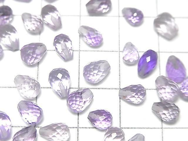 Hochwertiger Amethyst AAA halb durchbohrter facettierter Tropfen 6x5mm 5 Stück