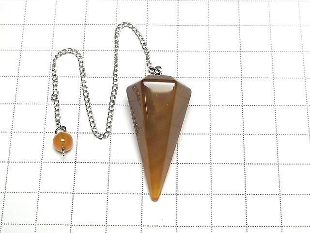 Carnelian Pendulum 36x18x18mm with Chain 1pc