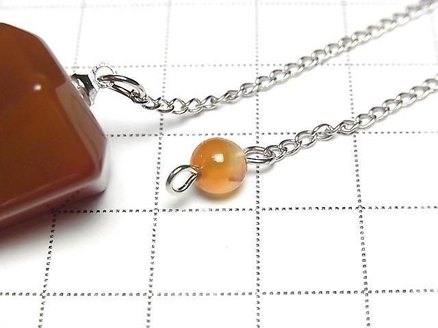 Carnelian Pendulum 36x18x18mm with Chain 1pc