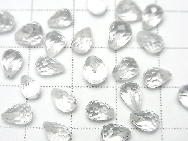 Hochwertig Kristall AAA- Halbgebohrtes Loch Facettierte Tropfen 6x5mm 5Stk