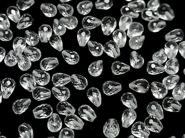 Hochwertig Kristall AAA- Halbgebohrtes Loch Facettierte Tropfen 6x5mm 5Stk