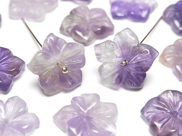 Gemischte Amethystblume 14mm Zentrum Loch 2 Stück