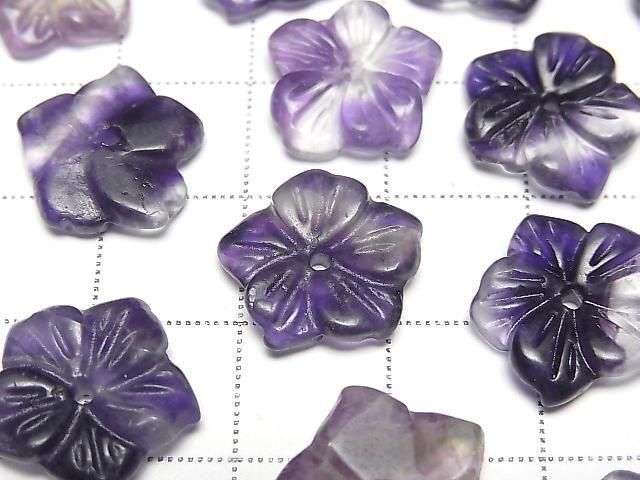 Lila Fluoritblume 14mm Zentrum Loch 2 Stück