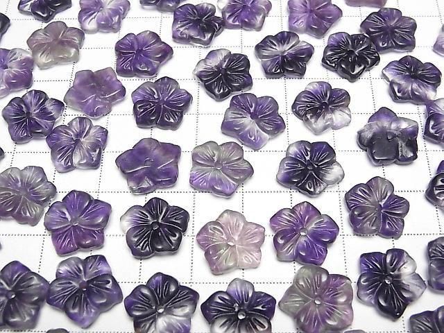 Lila Fluoritblume 14mm Zentrum Loch 2 Stück