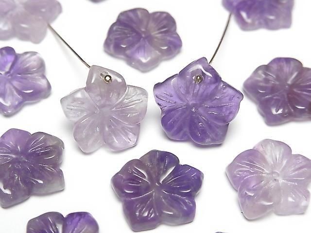 Gemischte Amethystblume 14mm Oberes Loch 2 Stück