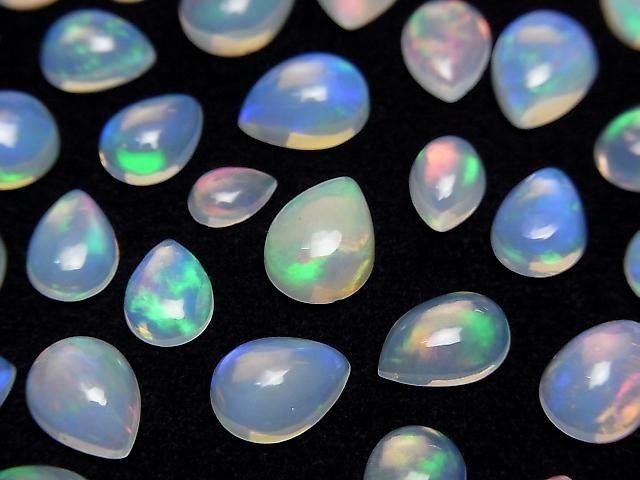 Hochwertiger äthiopischer Wasseropal AAA- Birnenform Cabochon Größe Mix 5 Stück