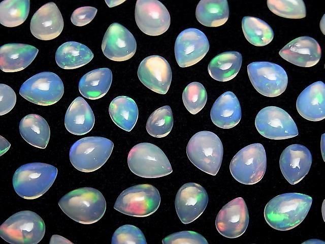 Hochwertiger äthiopischer Wasseropal AAA- Birnenform Cabochon Größe Mix 5 Stück