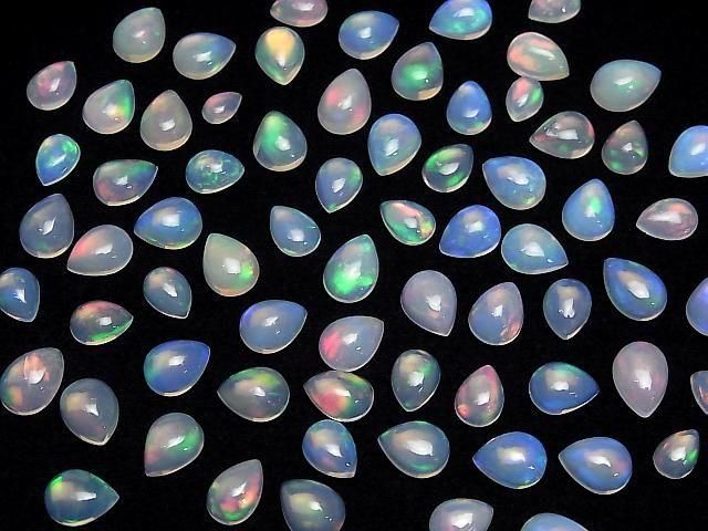 Hochwertiger äthiopischer Wasseropal AAA- Birnenform Cabochon Größe Mix 5 Stück