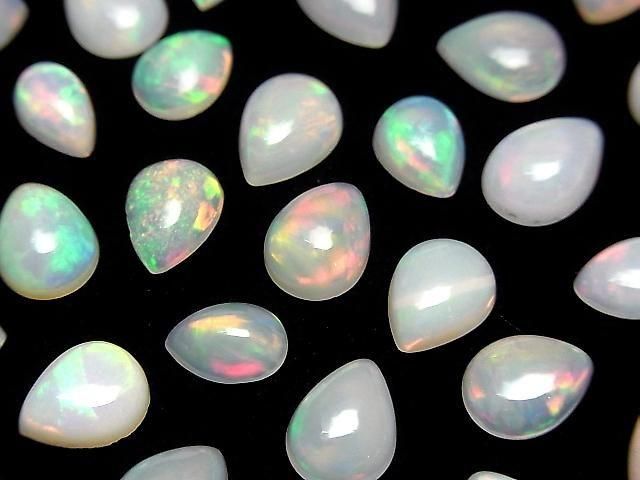 High Quality Ethiopian Opal AAA-Pear Shape Cabochon Mix Size 5pcs
