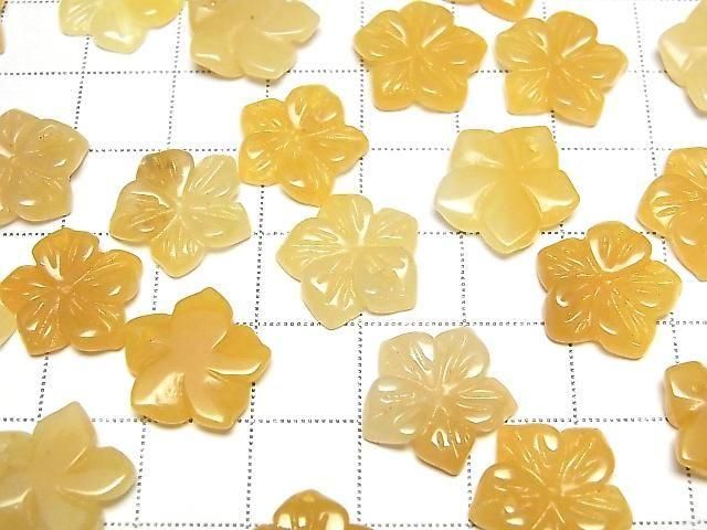 Gelber Calcit Blume 14mm Top Loch 2 Stück