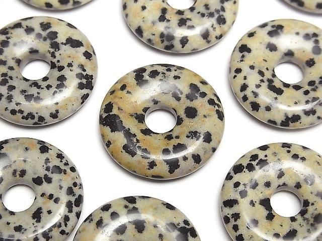 Dalmatiner-Jaspis Münze (Donut) 25x25mm 2 Stück