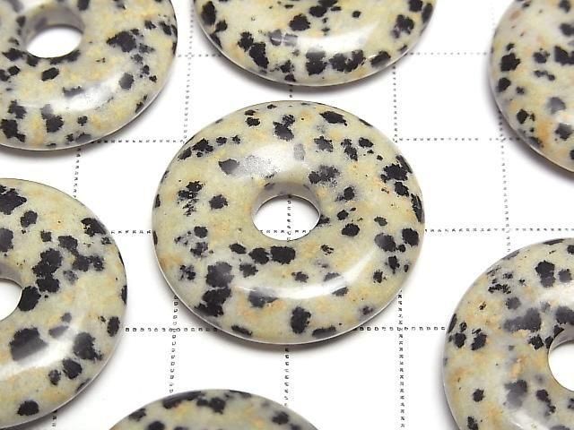 Dalmatiner-Jaspis Münze (Donut) 25x25mm 2 Stück