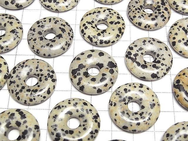 Dalmatiner-Jaspis Münze (Donut) 25x25mm 2 Stück