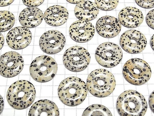 Dalmatiner-Jaspis Münze (Donut) 25x25mm 2 Stück