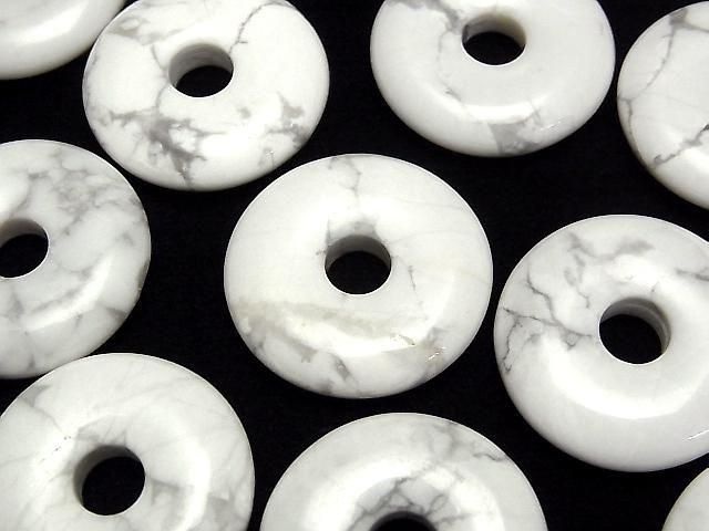 Howlit Magnesit Münze (Donut-Form) 25x25mm 3 Stück