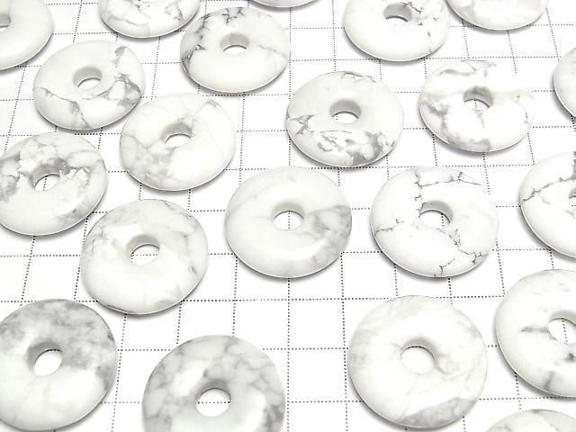 Howlit Magnesit Münze (Donut-Form) 25x25mm 3 Stück