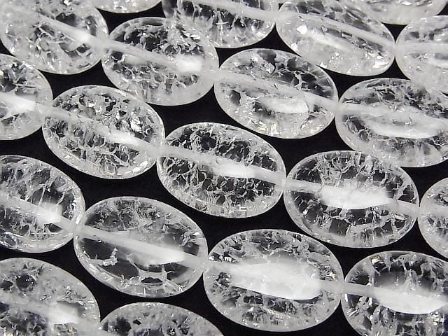 Rissiger Kristall Oval 18x13mm halb oder 1 Strang Perlen (ca. 14 Zoll/34 cm)