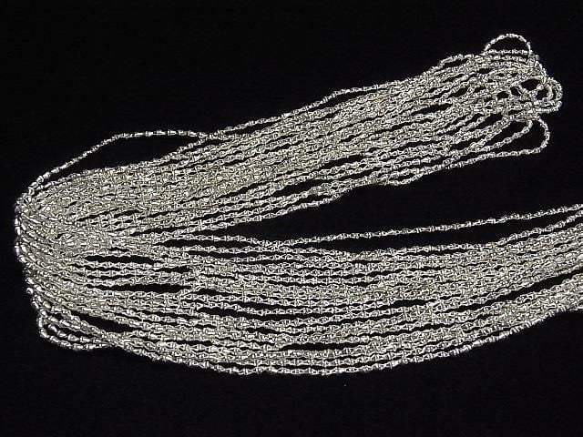 Karen Silver Conical Rondelle Beads 1.8x1.8x1.5mm White Silver 1/8 or 1-strand beads (approx. 27 inches/68 cm)