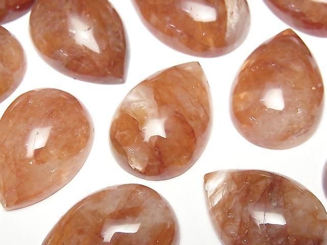 Roter Hematoidquarz Birnenform Cabochon 25x18mm 1Stk