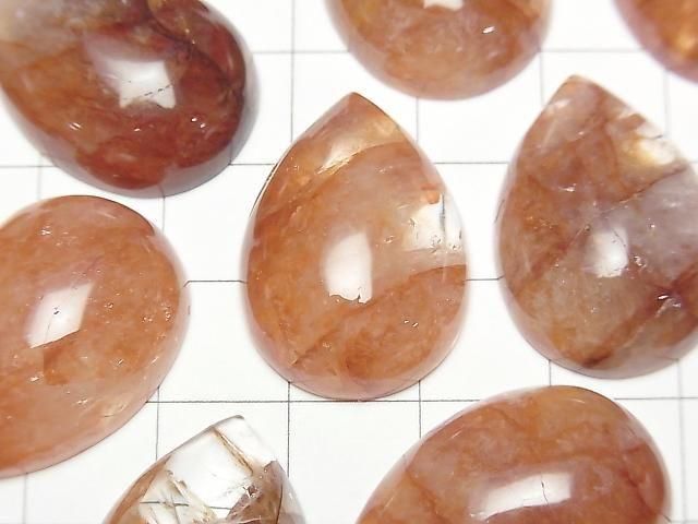 Roter Hematoidquarz Birnenform Cabochon 25x18mm 1Stk