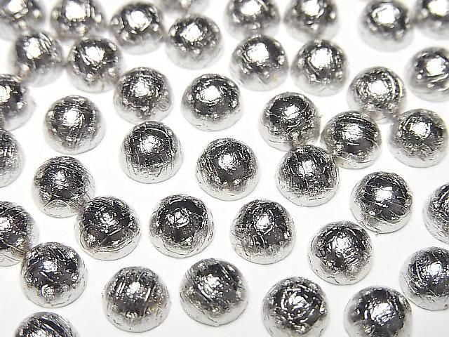 Meteoriten (Altai-Meteoriten) Rund Cabochon 6x6mm Silber 2 Stück
