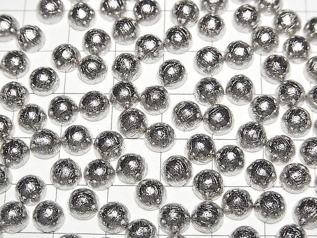 Meteoriten (Altai-Meteoriten) Rund Cabochon 6x6mm Silber 2 Stück