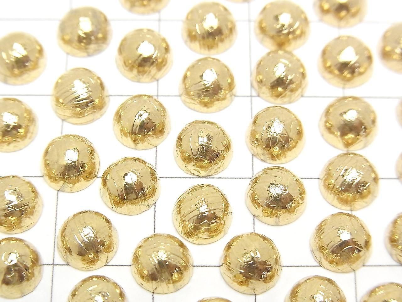 Météorite (météorite de l'Altaï) Cabochon rond 6x6mm Or jaune 2pcs