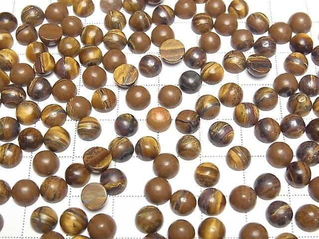 Eisen Tigerauge Rund Cabochon 6x6mm 5 Stück