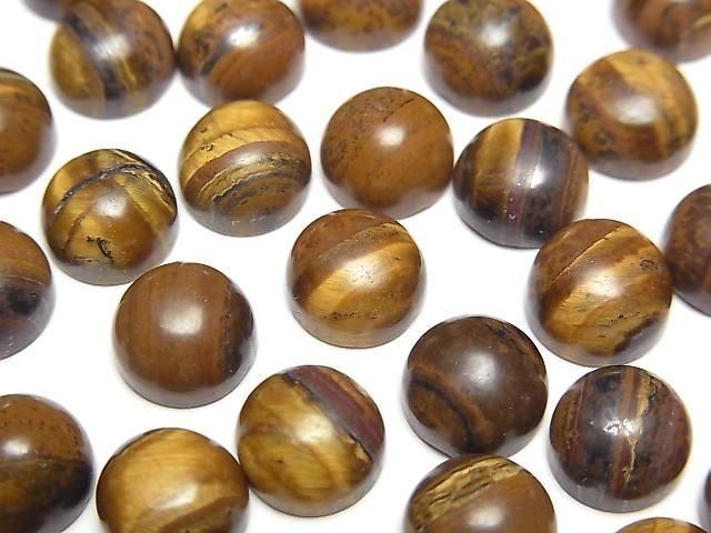 Eisen Tigerauge Rund Cabochon 8x8mm 4 Stück