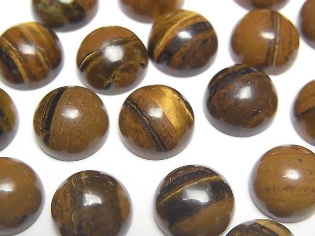 Eisen Tigerauge Rund Cabochon 10x10mm 3 Stück